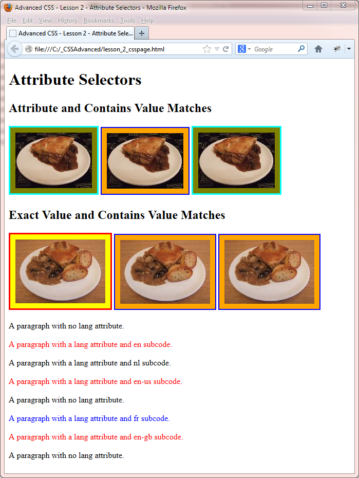attribute selectors attribute selectors