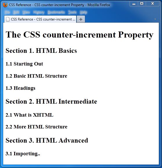 counter increment counter increment