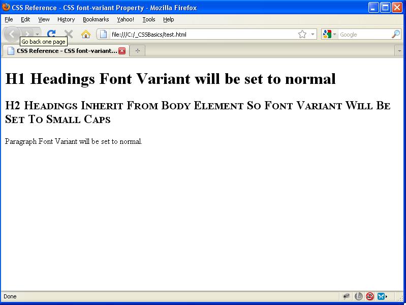 font-variant font-variant