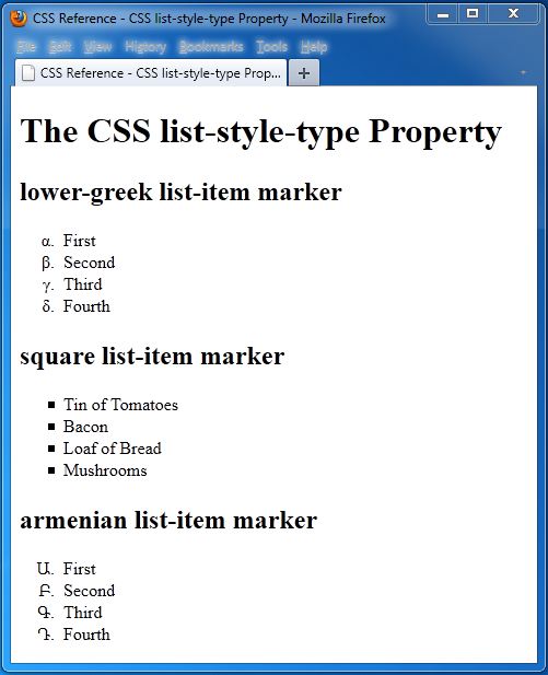 list-style-type list-style-type
