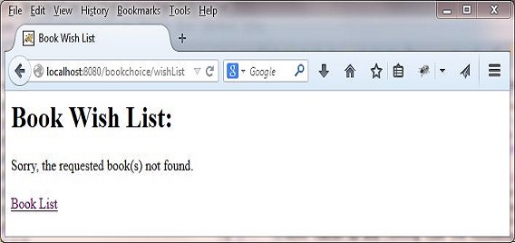 no WishListServlet class no WishListServlet class