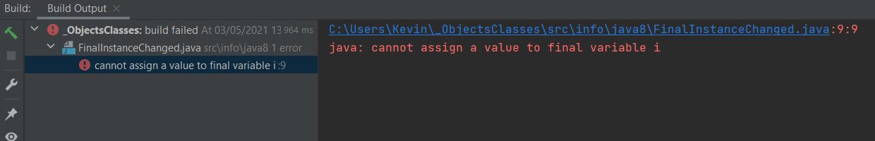run final instance variable run final instance variable