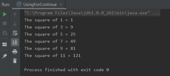 run for using continue run for using continue