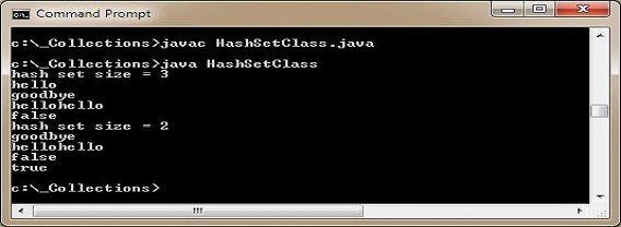 Run hash set class Run hash set class