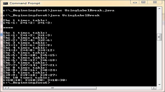 run for using label break run for using label break