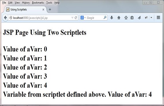 run scriptlet JSP run scriptlet JSP