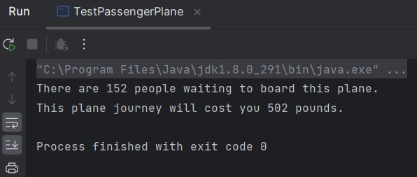 run PassengerPlane Test run PassengerPlane Test