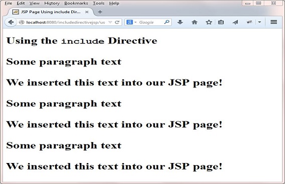 run included JSP run included JSP