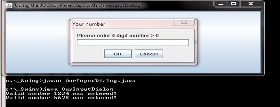 run OurInputDialog class run OurInputDialog class