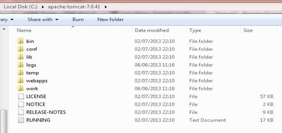 Tomcat7 directory Tomcat7 directory