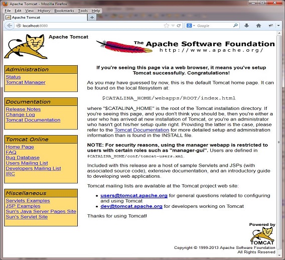 Tomcat6 welcome page Tomcat6 welcome page