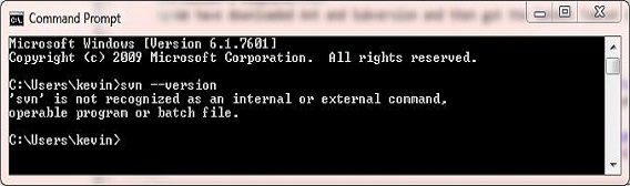 Type svn in command window Type svn in command window