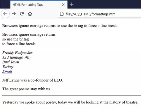 view formatting tags