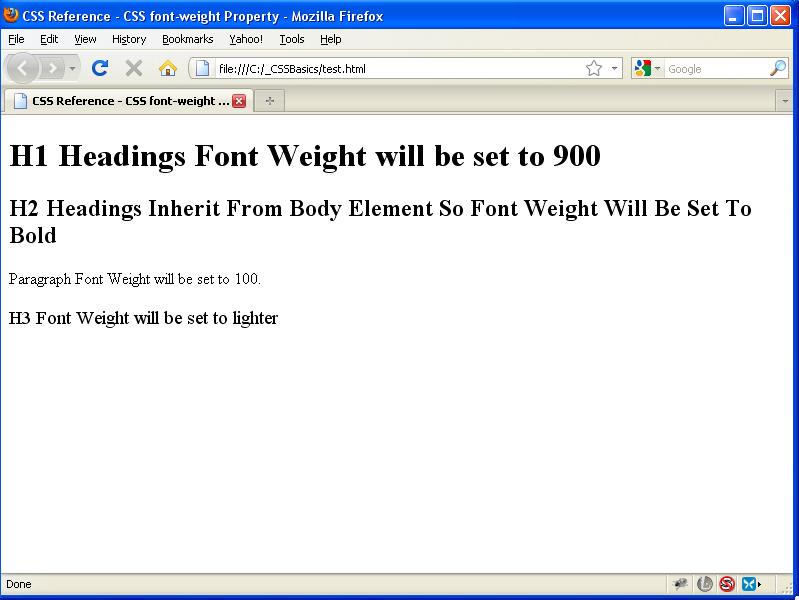 CSS Font-weight Property