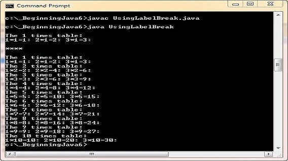 run for using label break run for using label break