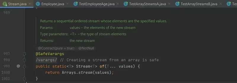 Stream.of overloaded method 1 Stream.of overloaded method 1