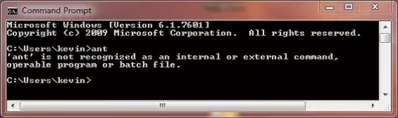 Type ant in command window Type ant in command window